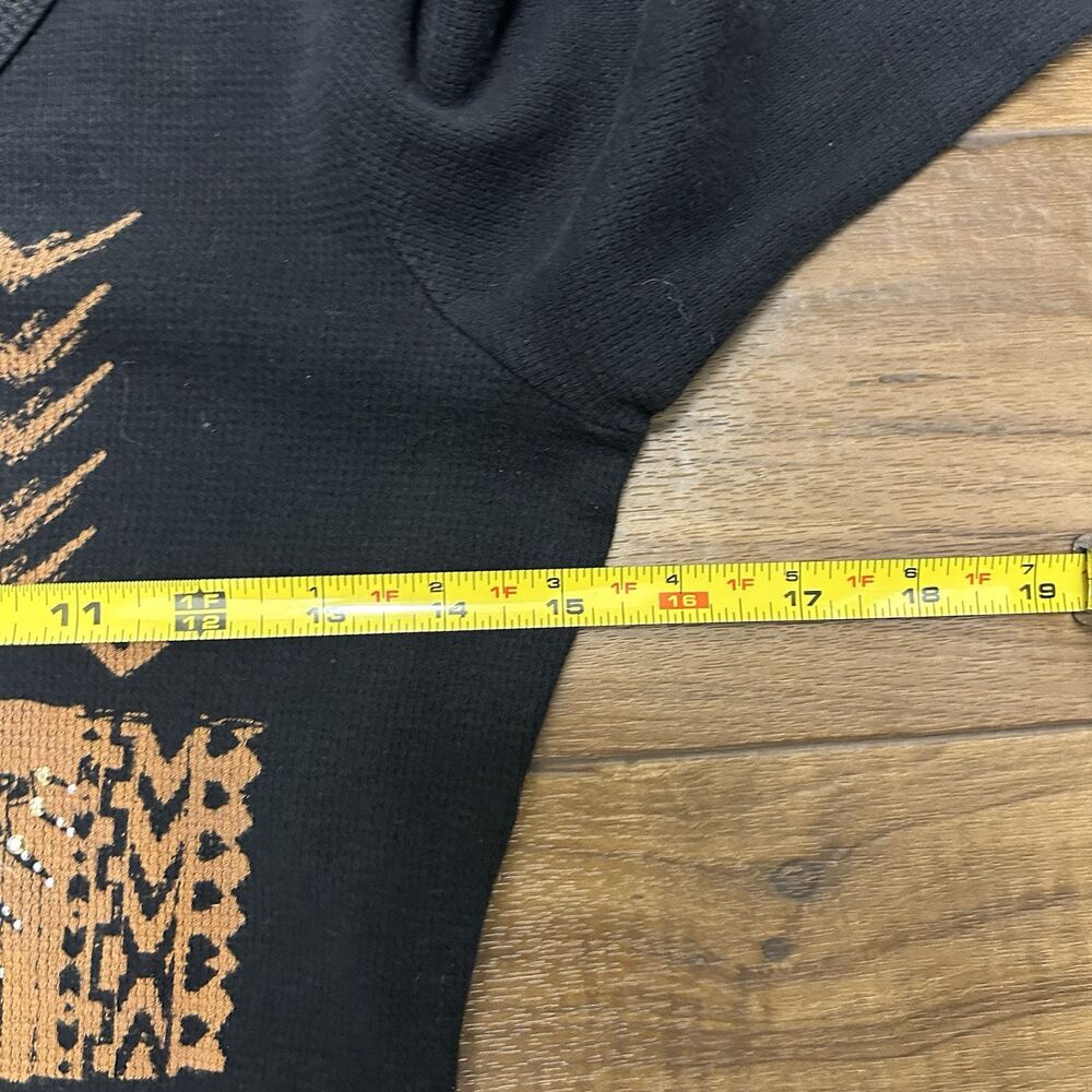 Y2K Women’s Waffle Knit Thermal Cross Aztec Bird Graphic Made In USA Sz Medium - Picture 6 of 7